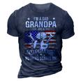 Im A Dad Grandpa Mechanic Quotes American Flag Patriotic Gift For Mens 3D Print Casual Tshirt Navy Blue