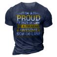 Im A Proud Father In Law Of A Awesome Son In Law Funny 3D Print Casual Tshirt Navy Blue