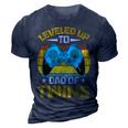Leveled Up To Dad Of Twins Fathers Day Gift 3D Print Casual Tshirt Navy Blue