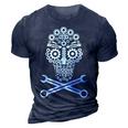 Mechanical Engineer Skull Mechanic Lazy Costume Gift 3D Print Casual Tshirt Navy Blue