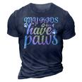 My Kids Have Paws For Cats Mom And Cats Dad Tie Dye 3D Print Casual Tshirt Navy Blue