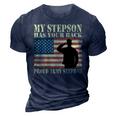 My Stepson Has Your Back Proud Army Stepdad Father Gifts Gift For Mens 3D Print Casual Tshirt Navy Blue