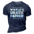 Pappaw Grandpa Gifts Worlds Greatest Pappaw Gift For Mens 3D Print Casual Tshirt Navy Blue