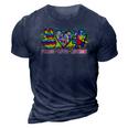 Peace Love Autism Mom Dad Kids Women Autism Awareness 3D Print Casual Tshirt Navy Blue