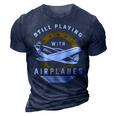 Pilot Airplane Mechanic Aviation Rc Planes 3D Print Casual Tshirt Navy Blue