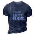 Pop The Man The Myth The Legend Grandfather Best Grandpa Gift For Mens 3D Print Casual Tshirt Navy Blue