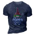 Poppa Gnome Buffalo Plaid Matching Family Christmas Funny 3D Print Casual Tshirt Navy Blue