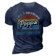 Poppa Like A Grandpa Only Cooler Vintage Dad Fathers Day Gift For Mens 3D Print Casual Tshirt Navy Blue
