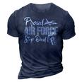 Proud Air Force Step Dad Air Force Graduation Usaf Step Dad 3D Print Casual Tshirt Navy Blue