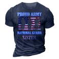 Proud Army National Guard Sister Usa Veteran Military 3D Print Casual Tshirt Navy Blue