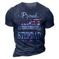 Proud Army National Guard Stepdad Us Military Gift 3D Print Casual Tshirt Navy Blue