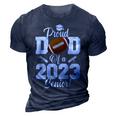 Proud Dad Of A Football Senior 2023 Funny Football Dad 3D Print Casual Tshirt Navy Blue