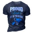 Proud Dad Of A T1d Hero Type 1 Diabetes Dad Awareness 3D Print Casual Tshirt Navy Blue