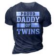 Proud Daddy Of Twins Father Twin Dad T 3D Print Casual Tshirt Navy Blue