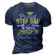 Proud Step Dad Of Two 2023 Graduate Class 2023 Graduation 3D Print Casual Tshirt Navy Blue