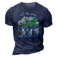 Retro Christmas Its The Most Wonderful Time Of The Year 3D Print Casual Tshirt Navy Blue