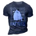 Rolling Fatties Cat Funny Cat Lover Outfit Cat Dad Cat Mom 3D Print Casual Tshirt Navy Blue