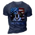 Saint Bernard Dad American Flag 4Th Of July Dog Fathers Day Gift For Mens 3D Print Casual Tshirt Navy Blue