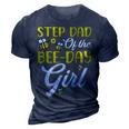 Stepdad Of The Bee Day Girl Family Matching Birthday 3D Print Casual Tshirt Navy Blue