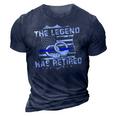 The Legend Has Retired Police Officer American Flag 3D Print Casual Tshirt Navy Blue