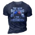 The Man Behind The Firecracker 4Th Of July Pregnancy New Dad 3D Print Casual Tshirt Navy Blue