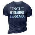 Uncle Godfather Legend Funny Favorite Uncle 3D Print Casual Tshirt Navy Blue