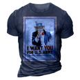 Uncle Sam I Want You For Us Army Vintage Poster 3D Print Casual Tshirt Navy Blue