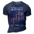 United States Army Grandpa American Flag For Veteran Gift 3D Print Casual Tshirt Navy Blue