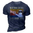 Vintage Best Shih Tzu Dad Ever Fist Bump Dog Fathers Day Gift For Mens 3D Print Casual Tshirt Navy Blue