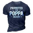 Vintage Promoted To Poppa Fathers Day New Dad Grandpa 3D Print Casual Tshirt Navy Blue