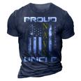 Vintage Proud Navy Uncle With American Flag Gift 3D Print Casual Tshirt Navy Blue