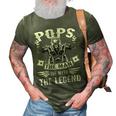 Biker Grandpa Pops The Man Myth The Legend Motorcycle 3D Print Casual Tshirt Army Green