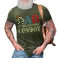 Dad Of The Birthday Cowboy Western Birthday Matching 3D Print Casual Tshirt Army Green
