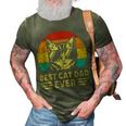 Fathers Day Vintage Best Cat Dad Ever Retro Gift For Cat 3D Print Casual Tshirt Army Green
