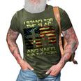 I Stand For The Flag And Kneel For The Cross Military 3D Print Casual Tshirt Army Green