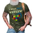 I Wear Blue For My Nephew Autism Awareness Uncle Aunt Puzzle 3D Print Casual Tshirt Army Green
