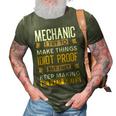 Mechanic Sarcastic Graphic Funny Repair Shop 3D Print Casual Tshirt Army Green
