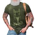 The Dogfather French Bulldog Dad Frenchie Papa Gift Funny 3D Print Casual Tshirt Army Green