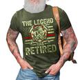 The Legend Has Retired Fireman American Flag Usa Firefighter 3D Print Casual Tshirt Army Green