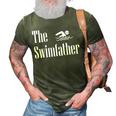 The Swimfather Swimming Dad Swimmer Life Fathers Day 3D Print Casual Tshirt Army Green