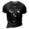 American Usa Flag Freedom Cross Military Style Army Mens 3D Print Casual Tshirt Vintage Black