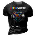 Autism Warrior Fighting For My Son Autism Mom Dad Parents 3D Print Casual Tshirt Vintage Black