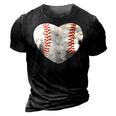Baseball Heart Cute Mom Dad Softball Mothers Day Sports Day 3D Print Casual Tshirt Vintage Black