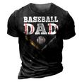 Baseball Lover For Father Baseball Dad 3D Print Casual Tshirt Vintage Black