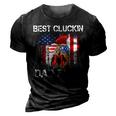 Best Cluckin Dad Ever Usa Flag Chicken Dad Rooster July 4Th Gift For Mens 3D Print Casual Tshirt Vintage Black