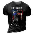Best Pitbull Dad Ever American Flag 4Th Of July Gift For Mens 3D Print Casual Tshirt Vintage Black