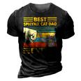 Best Sphynx Cat Dad Ever Retro Vintage Sunset 3D Print Casual Tshirt Vintage Black