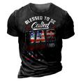 Blessed To Be Called Dad And Poppa Fathers Day America Flag Gift For Mens 3D Print Casual Tshirt Vintage Black