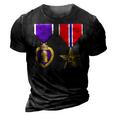 Bronze Star And Purple Heart Medal Military Personnel Award 3D Print Casual Tshirt Vintage Black