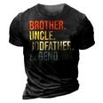 Brother Uncle Godfather Legend Fun Best Funny Uncle Gift For Mens 3D Print Casual Tshirt Vintage Black